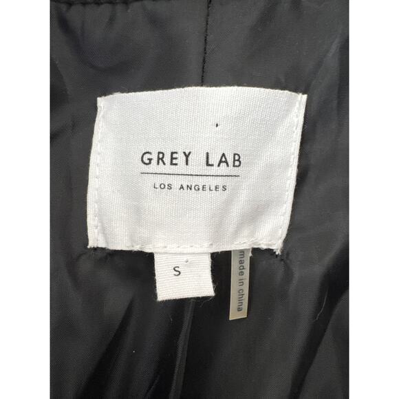 GREY LAB Faux Leather Biker Jacket Black Silver Hardware Size SMALL - Picture 3 of 11